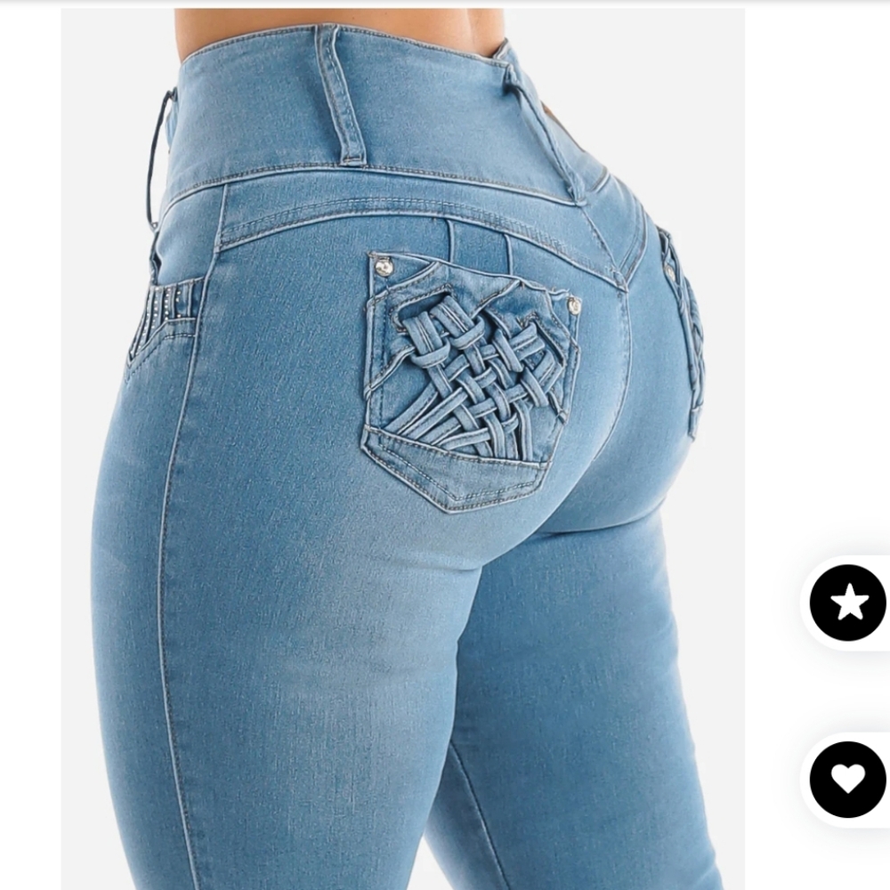 Sexy MX JEANS Butt Lifting Mid Rise Light Blue Skinny Jeans size 15